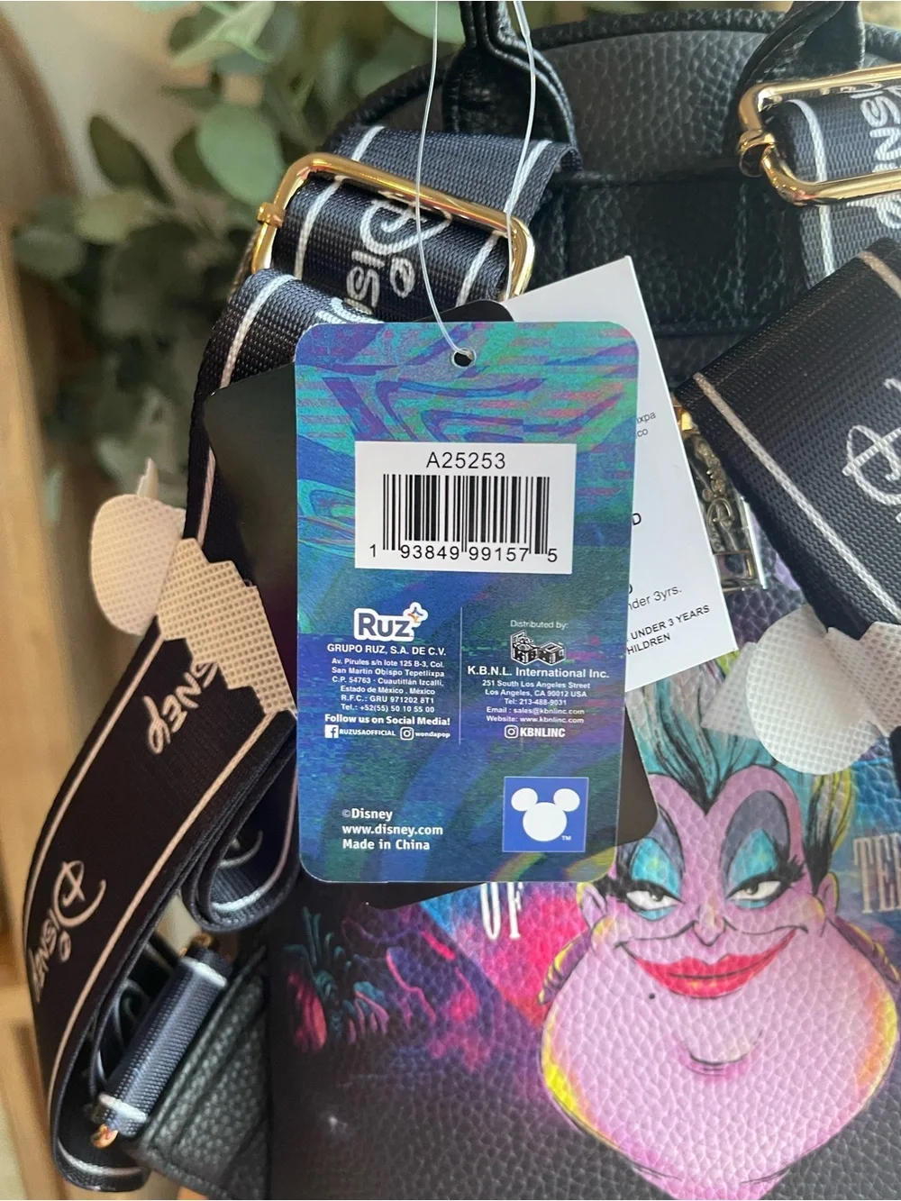 Disney Ursula WONDAPOP Black Mini Backpack with Colorful Ursula Graphic